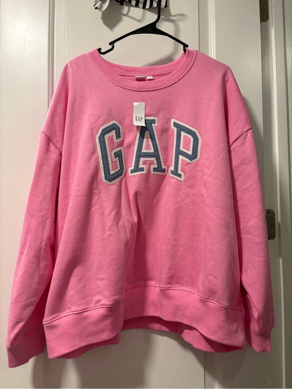 GAP Pink Crew Sweatshirt with Embroidered Logo